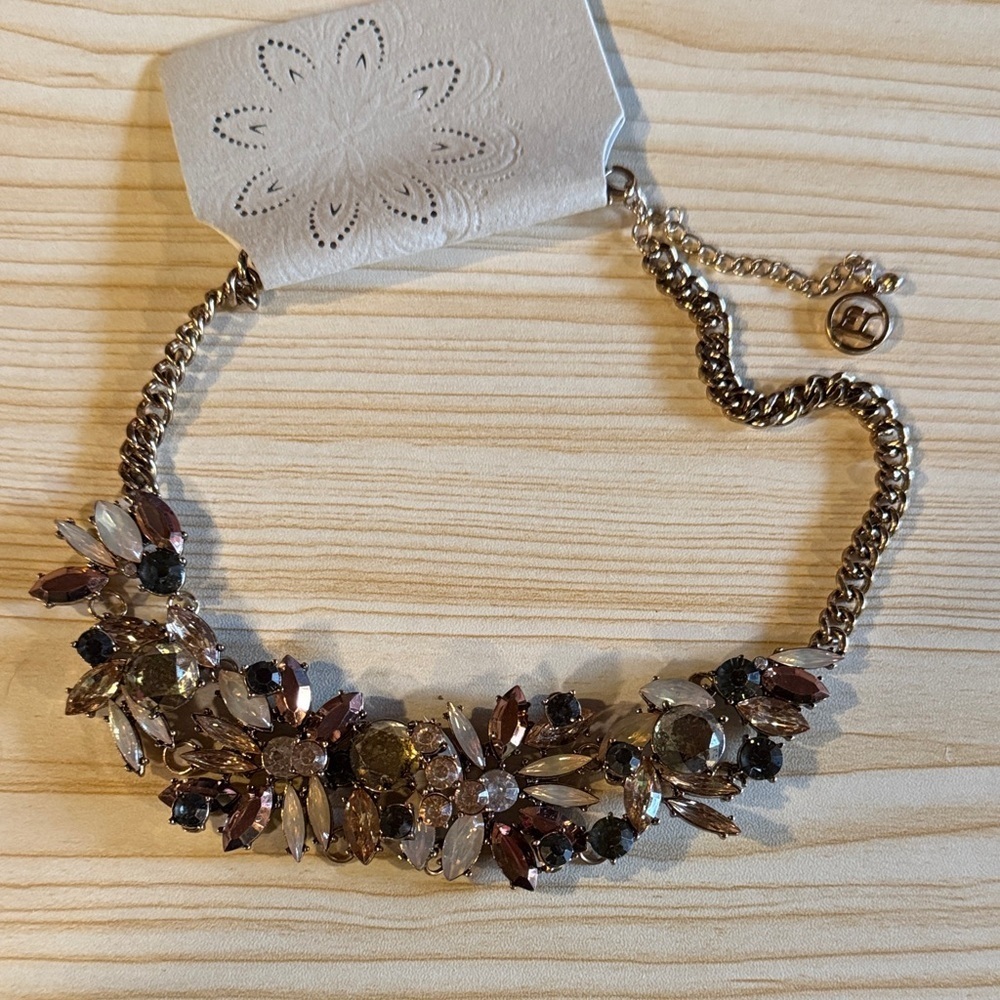 Elegant Floral Rhinestone/Crystal  Statement Necklace